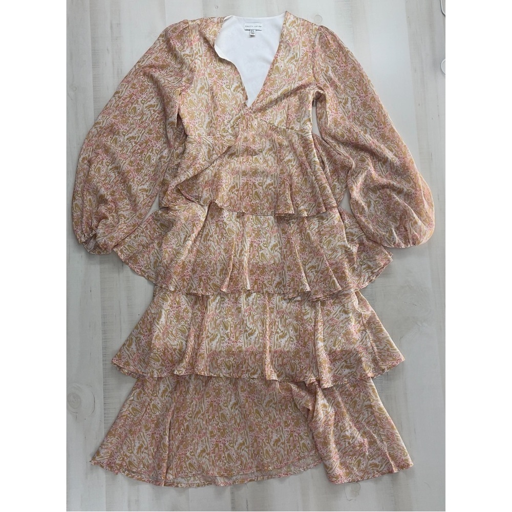 PRETTY LAVISH Ashton ruffle dress layered floral printed wedding vacation dress - Picture 4 of 7